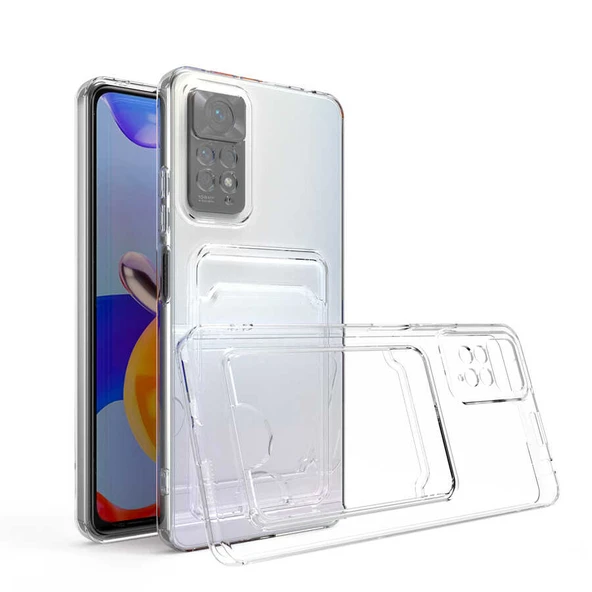 Xiaomi Redmi Note 11S Global Kılıf Kartlıklı Şeffaf Zore Setra Clear Silikon Kapak ürün görseli 1