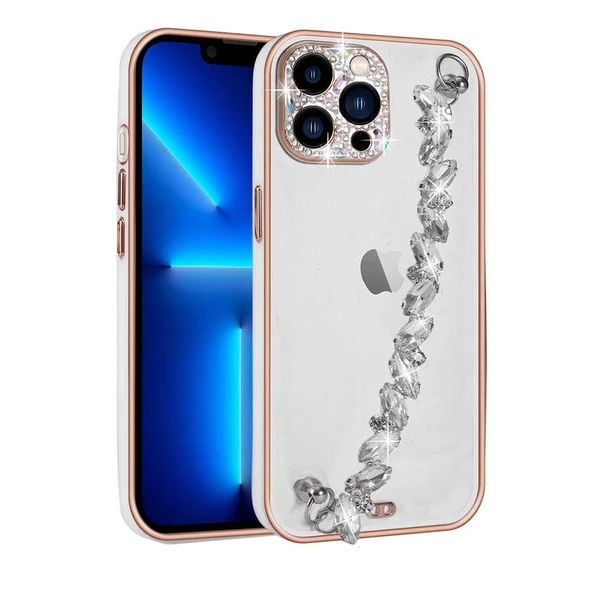 Apple iPhone 13 Pro Kılıf Taş Süslemeli Kamera Korumalı El Tutamaçlı Zore Blazer Kapak ürün görseli 1