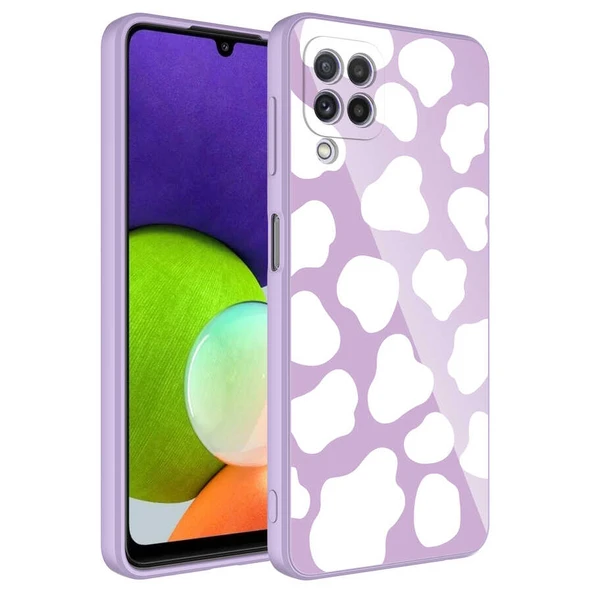 Galaxy A22 4G Kılıf Kamera Korumalı Desenli Sert Silikon Zore Epoksi Kapak ürün görseli 1