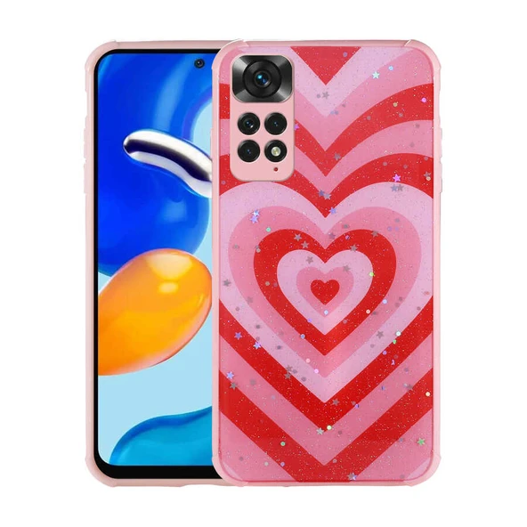 Xiaomi Redmi Note 11S Global Kılıf Simli Desenli Kamera Korumalı Parlak Zore Popy Kapak ürün görseli 1