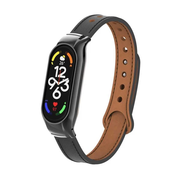 Xiaomi Mi Band 7 KRD-68 Deri Kordon - Resim 8