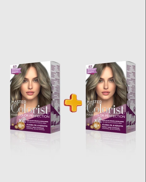 Master colorist 2'li Hair Color Perfection Set Saç Boyası 8.11 Yoğun Küllü Açık Kumral ürün görseli 1