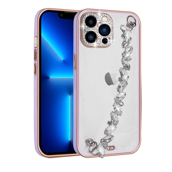 Apple iPhone 13 Pro Max Kılıf Taş Süslemeli Kamera Korumalı El Tutamaçlı Zore Blazer Kapak ürün görseli 1