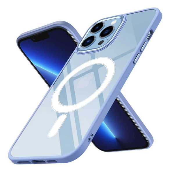 Apple iPhone 12 Pro Max Kılıf Wireless Şarj Özellikli Zore Krom M-safe Silikon Kapak ürün görseli 1