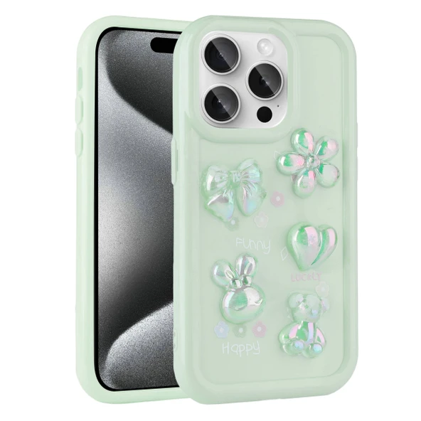 Apple iPhone 15 Pro Max Kılıf Kabartma Figürlü Parlak Zore Toys Silikon Kapak ürün görseli 1