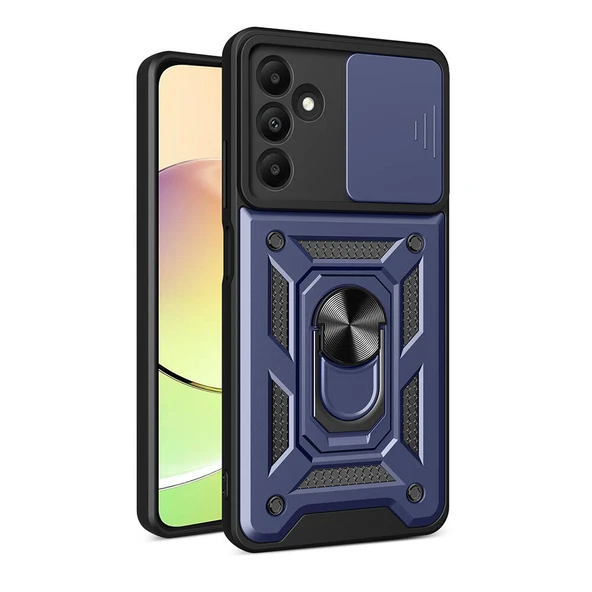 Galaxy A15 Kılıf Magnetik Standlı Kamera Korumalı Zore Sürgülü Vega Kapak ürün görseli 1