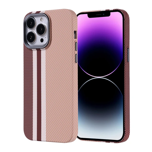 Apple iPhone 14 Pro Max Kılıf M-safe Şarj Özellikli Karbon Fiber Görünümlü Zore Nekst Kapak ürün görseli 1