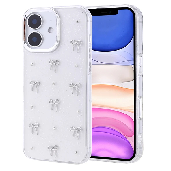Apple iPhone 11 Kılıf Airbag Tasarımlı Simli Şeffaf Zore Kutup Kapak ürün görseli 1