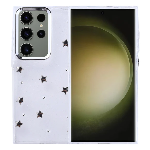 Galaxy S25 Ultra Kılıf Airbag Tasarımlı Simli Şeffaf Zore Kutup Kapak ürün görseli 1