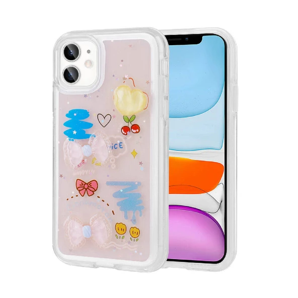Apple iPhone 11 Kılıf Kabartma Figürlü Parlak Zore Minimini Silikon Kapak ürün görseli 1
