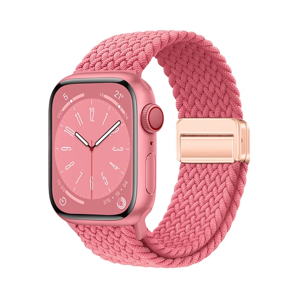 Apple Watch 44mm Zore KRD-134 Örgü Tasarımlı Hasır Kordon Strap Kayış ürün görseli 1