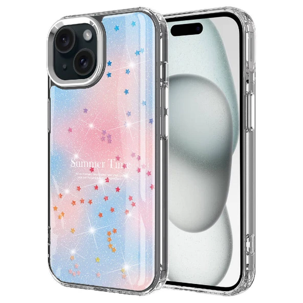Apple iPhone 15 Kılıf Simli Desenli Parlak Zore Task Kapak ürün görseli 1
