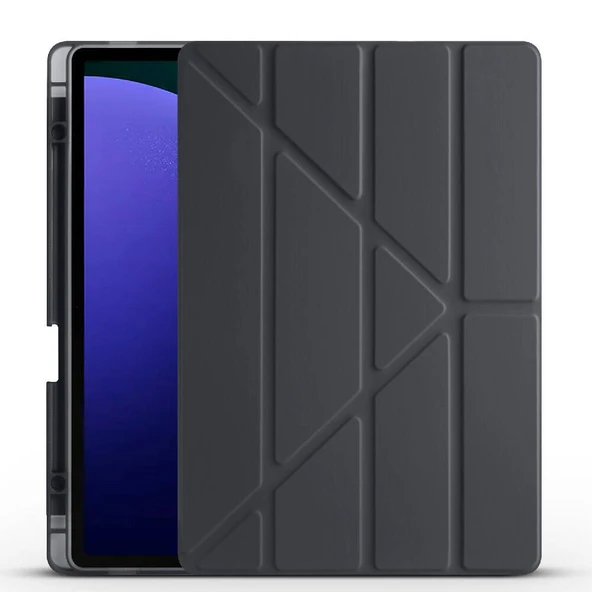 Galaxy Tab S9 FE Plus Kılıf Zore Tri Folding Kalem Bölmeli Standlı Kılıf ürün görseli 1