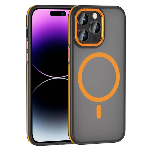 Apple iPhone 14 Pro Kılıf M-safe Şarj Özellikli Mat Görünümlü Zore Ant Kapak ürün görseli 1