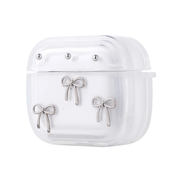 Apple Airpods 3. Nesil Zore Airbag 44 Airbag Tasarımlı Simli Şeffaf Kutup Kılıf ürün görseli 1