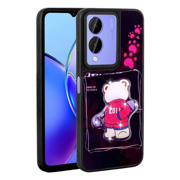 Vivo Y17S Kılıf Parlayan Kabartmalı İkonik Figürlü Zore Amas Silikon Kapak ürün görseli 1