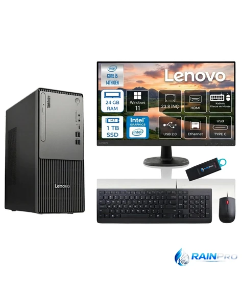 THİNKCENTER NEO 50t G5 I5-13400 24 GB 1 TB WİN11PRO MASAÜSTÜ LENOVO 23,8’’ MONİTÖR 12UB000BTRRNP05 ürün görseli 1