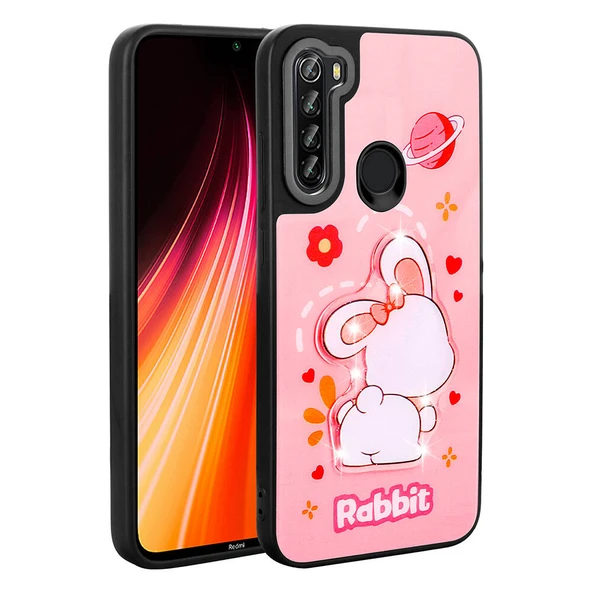 Xiaomi Redmi Note 8 Kılıf Parlayan Kabartmalı İkonik Figürlü Zore Amas Silikon Kapak ürün görseli 1