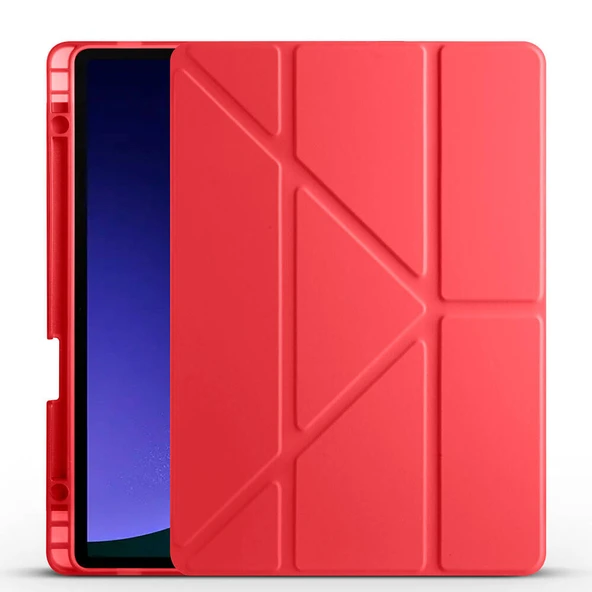Galaxy Tab S9 Kılıf Zore Tri Folding Kalem Bölmeli Standlı Kılıf ürün görseli 1