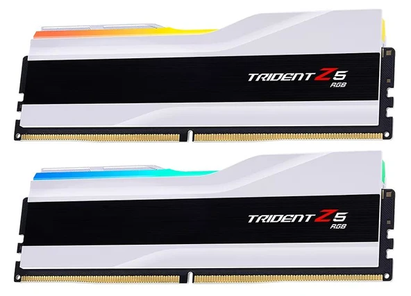 GSKILL F5-6000J3636F32GX2-TZ5RW G.SKILL Trident Z5 RGB  Beyaz DDR5-6000Mhz 64GB (2x32GB) DUAL CL36 (36-36-36-96) 1.35V  Bellek ürün görseli 1