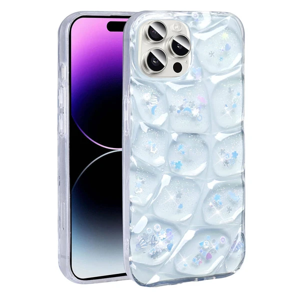 Apple iPhone 14 Pro Max Kılıf Simli 3D Desenli Zore Hacar Kapak ürün görseli 1