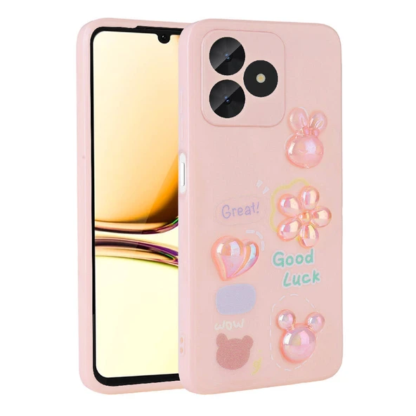 Realme C53 Kılıf Kabartma Figürlü Parlak Zore Toys Silikon Kapak ürün görseli 1