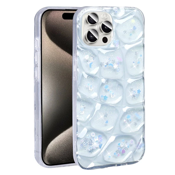 Apple iPhone 15 Pro Max Kılıf Simli 3D Desenli Zore Hacar Kapak ürün görseli 1