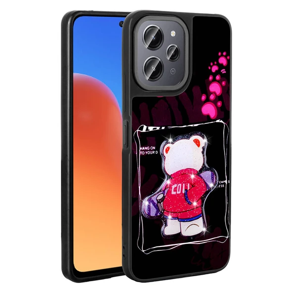 Xiaomi Redmi 12 4G Kılıf Parlayan Kabartmalı İkonik Figürlü Zore Amas Silikon Kapak ürün görseli 1