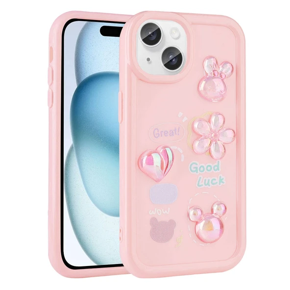 Apple iPhone 13 Kılıf Kabartma Figürlü Parlak Zore Toys Silikon Kapak ürün görseli 1