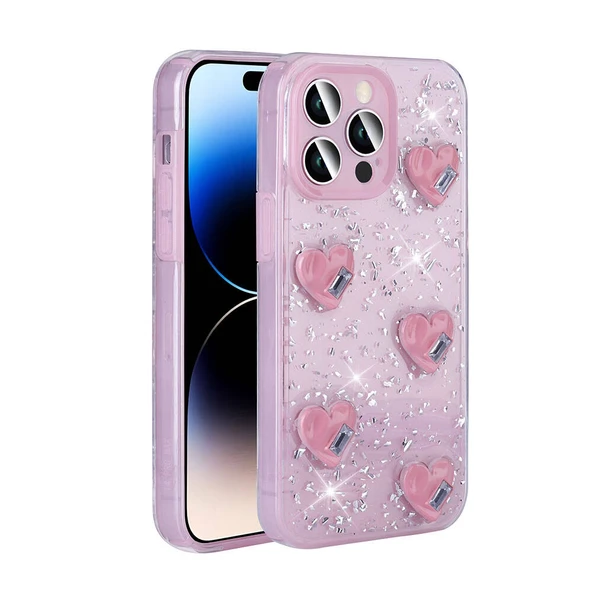 Apple iPhone 14 Pro Max Kılıf Airbagli Simli Arka Yüzey Zore Işıltı Silikon Kapak ürün görseli 1