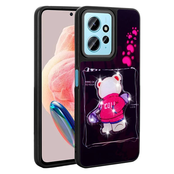 Xiaomi Redmi Note 12 4G Kılıf Parlayan Kabartmalı İkonik Figürlü Zore Amas Silikon Kapak ürün görseli 1