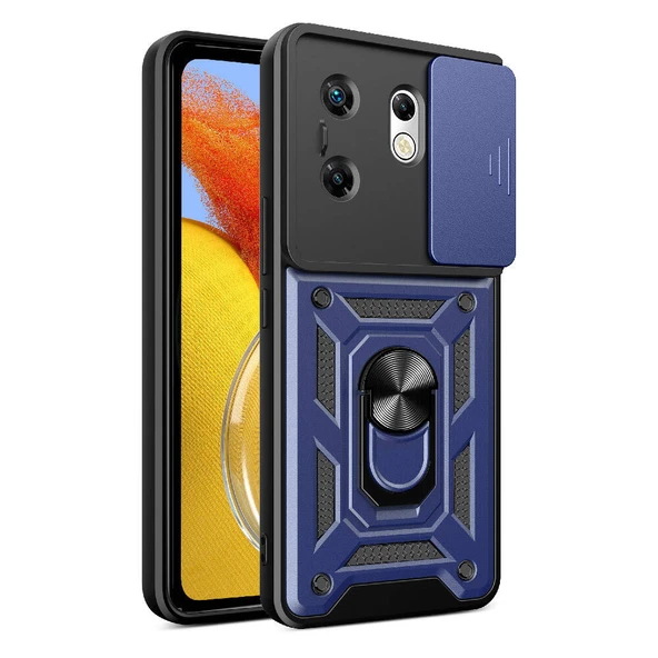 İnfinix Zero 30 4G Kılıf Magnetik Standlı Kamera Korumalı Zore Sürgülü Vega Kapak ürün görseli 1