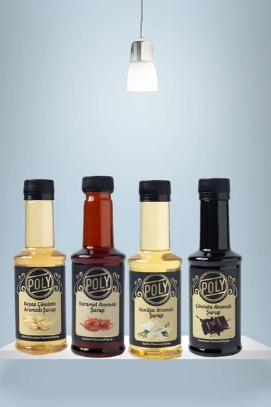 POLY BEYAZ ÇİKOLATA 200ML+POLY KARAMEL 200ML+POLY VANİLYA 200ML+POLY ÇİKOLATA 200ML. ürün görseli 1