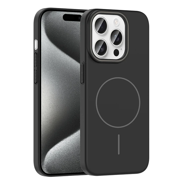 Apple iPhone 15 Pro Max Kılıf M-safe Şarj Özellikli Zore Ruby Sert Kapak ürün görseli 1