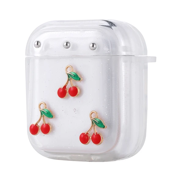 Apple Airpods Zore Airbag 44 Airbag Tasarımlı Simli Şeffaf Kutup Kılıf ürün görseli 1