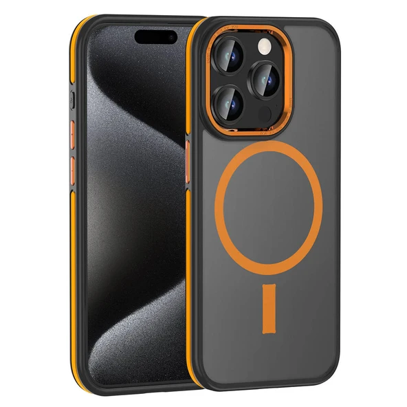 Apple iPhone 15 Pro Max Kılıf M-safe Şarj Özellikli Mat Görünümlü Zore Ant Kapak ürün görseli 1