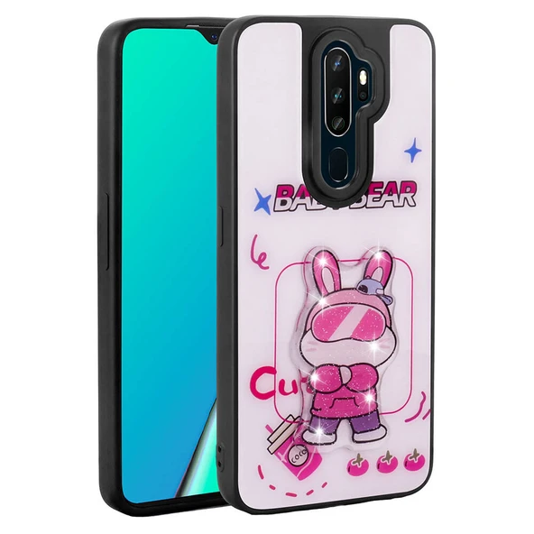 Oppo A9 2020 Kılıf Parlayan Kabartmalı İkonik Figürlü Zore Amas Silikon Kapak ürün görseli 1