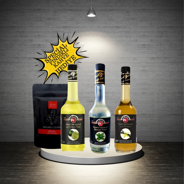 FO MİSKET LİMON 700ML+FO BAHÇE NANE 700ML+FO VANİLYA 700ML.+ MOLİNO 100 GR SPECİAL FINDIKLI DİBEK KAHVE HEDİYELİ ürün görseli 1
