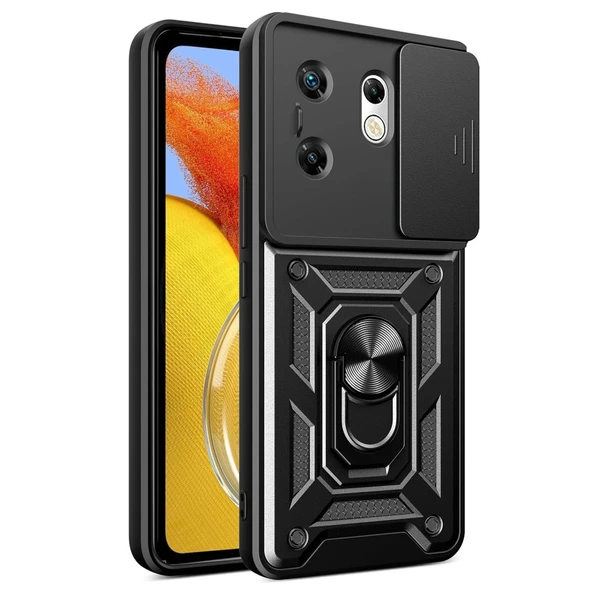 İnfinix Zero 30 4g Kılıf Pars Lens Yüzüklü Silikon - Siyah ürün görseli 1