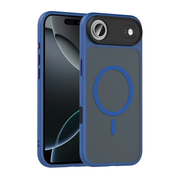 Apple iPhone 17 Air Kılıf Mat Arka Yüzey Wireless Şarj Özellikli Zore Flet M-safe Kapak ürün görseli 1