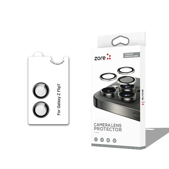 Galaxy Z Flip 7 Zore CL-12 Premium Safir Parmak İzi Bırakmayan Anti-Reflective Kamera Lens Koruyucu ürün görseli 1