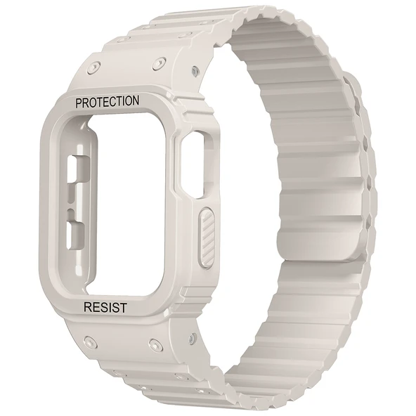 Apple Watch 7 45mm Zore KRD-142 Airbag Tasarımlı Kasa Koruyuculu Silikon Kordon ürün görseli 1