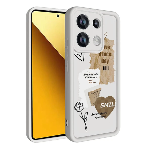 Xiaomi Redmi Note 13 Pro 4G Kılıf Kamera Korumalı Baskılı Arka Yüzey Zore Klas Kapak ürün görseli 1