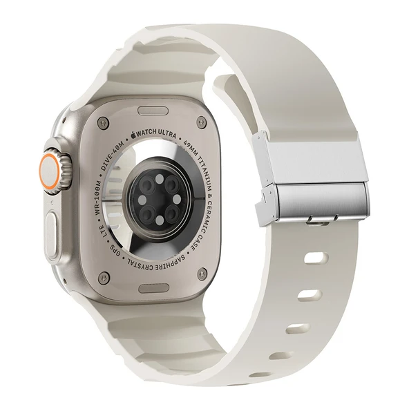 Apple Watch 10 46mm Zore KRD-145 Metal Tokalı Silikon Kordon ürün görseli 1