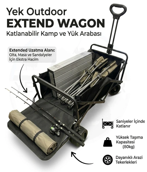 Yek Outdoor Extend Wagon Katlanabilir Kamp ve Yük Arabası ürün görseli 1