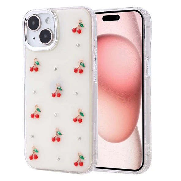 Apple iPhone 15 Kılıf Airbag Tasarımlı Simli Şeffaf Zore Kutup Kapak ürün görseli 1