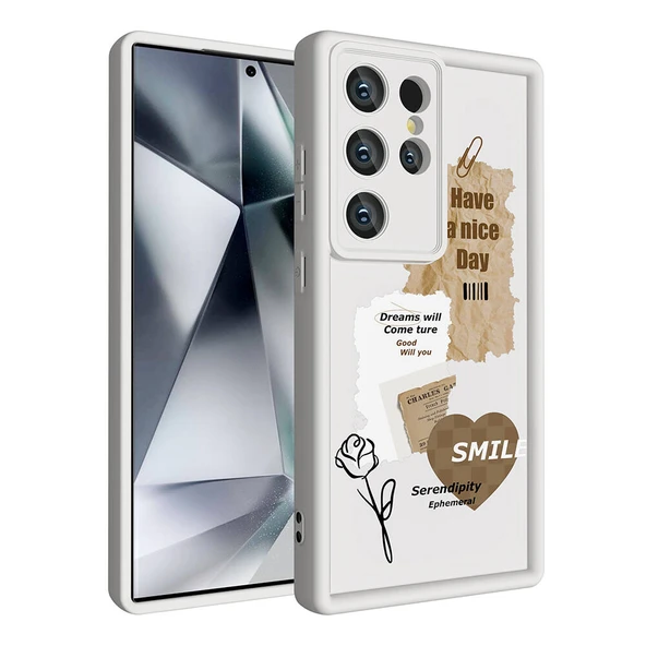 Galaxy S24 Ultra Kılıf Kamera Korumalı Baskılı Arka Yüzey Zore Klas Kapak ürün görseli 1