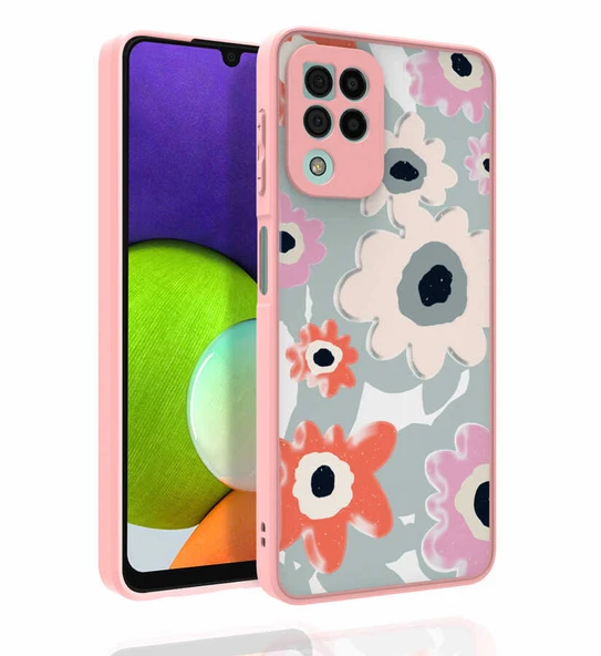 Galaxy M32 Kılıf Desenli Kamera Korumalı Parlak Zore Nora Kapak ürün görseli 1