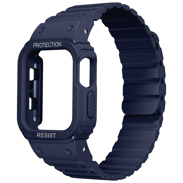 Apple Watch 7 41mm Zore KRD-142 Airbag Tasarımlı Kasa Koruyuculu Silikon Kordon ürün görseli 1