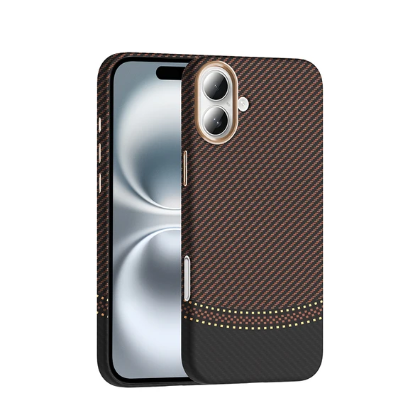Apple iPhone 16 Plus Kılıf M-safe Şarj Özellikli Karbon Fiber Görünümlü Zore Gros Kapak ürün görseli 1